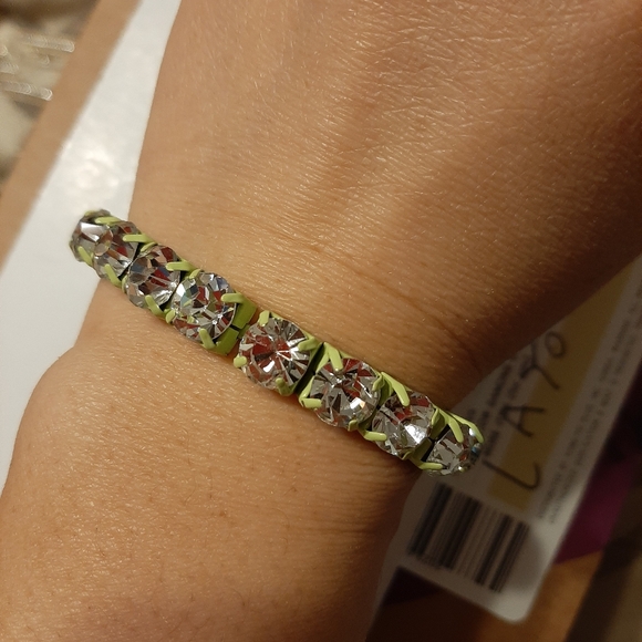 Chunky diamond elastic bracelet stretch - Picture 2 of 4